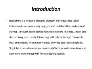 blogsphere refers to the blogging sphere | PPTX