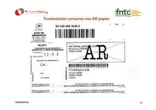Trustmission conserve vos AR papier




CONFIDENTIEL                                         17
 