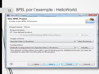 13

BPEL par l’exemple : HelloWorld

 
