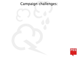 Campaign challenges:
 