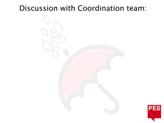 Discussion with Coordination team:
 