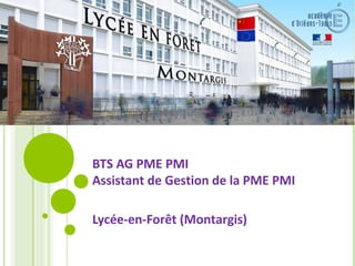 BTS AG PME PMI
Assistant de Gestion de la PME PMI
Lycée-en-Forêt (Montargis)
 