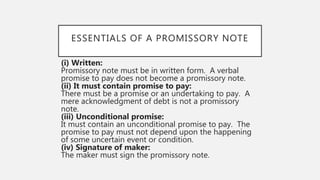 Written Promise Negotiable Instruments | PPTX
