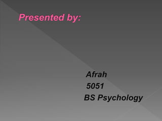 Afrah
5051
BS Psychology
 