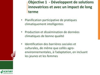 Programme d’apprentissage sur l’adaptation aux changements climatiques à Mopti 