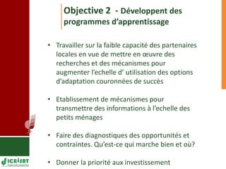 Programme d’apprentissage sur l’adaptation aux changements climatiques à Mopti 