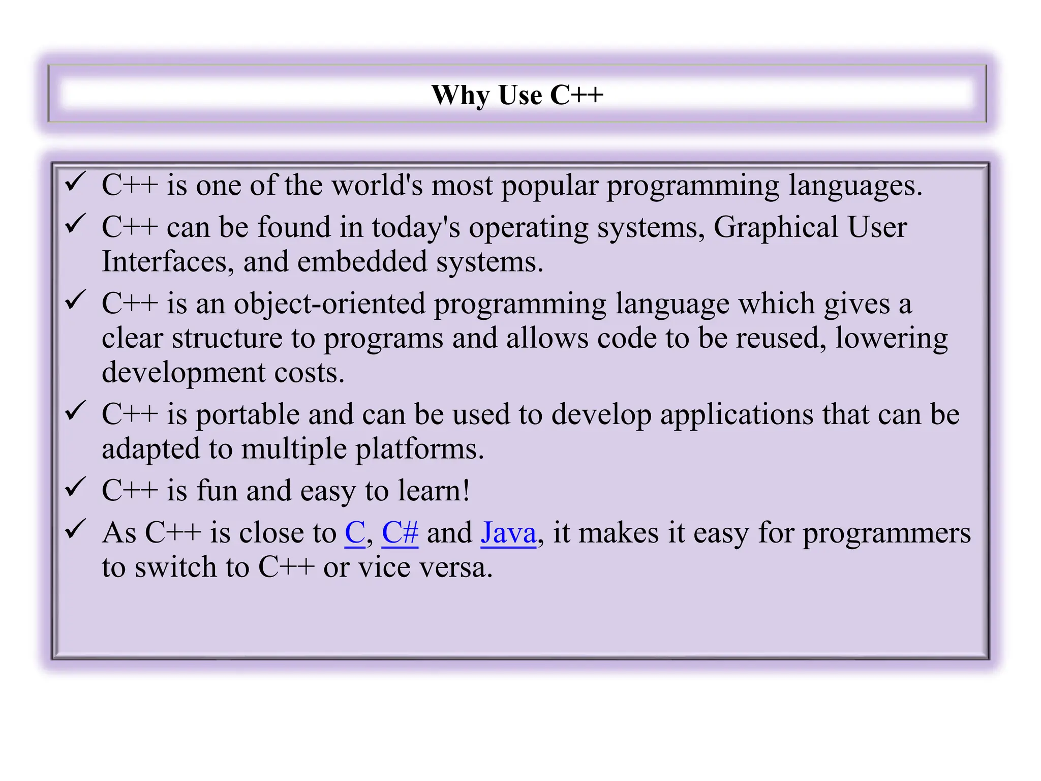 Procedure Oriented programming Object Oriented programming Basic ...