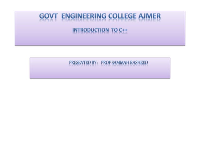 Procedure Oriented programming Object Oriented programming Basic ...