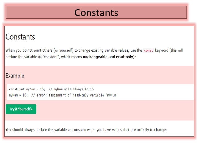 Procedure Oriented programming Object Oriented programming Basic ...