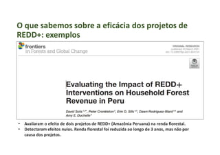 Impacts of voluntary REDD+ Projects (Avaliação dos impactos de projetos de REDD+: Um caso na região da rodovia Transamazônica)