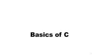 Basics of C
1
 