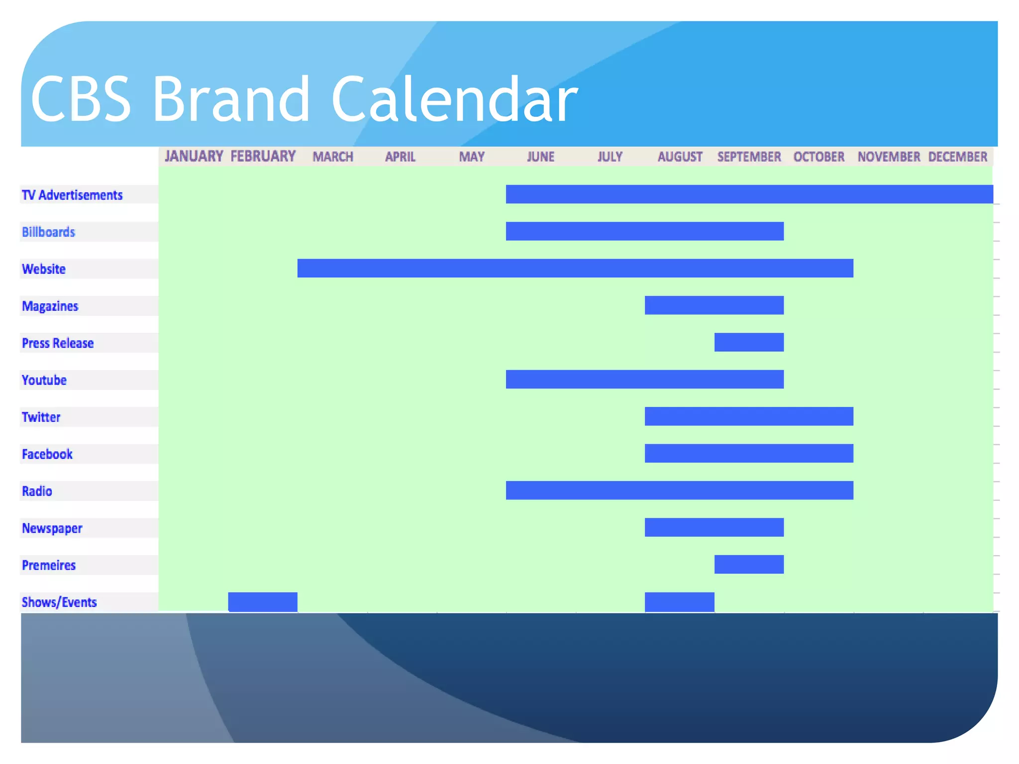 CBS Brand Calendar
 