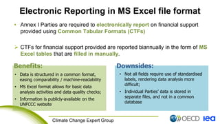 6 Climate Change Expert Group
Electronic Reporting in MS Excel file format
• Annex I Parties are required to electronicall...