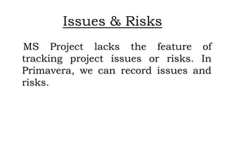 Primavera vs Microsoft project | PPTX