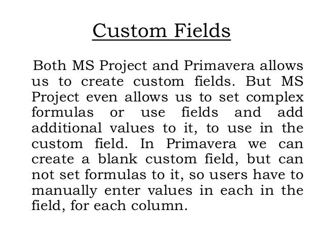 microsoft project vs primavera