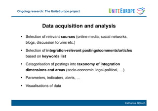 Katharina Götsch
Data acquisition and analysis
•  Selection of relevant sources (online media, social networks,
blogs, dis...