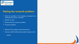 the research process the broad problem area | PPTX