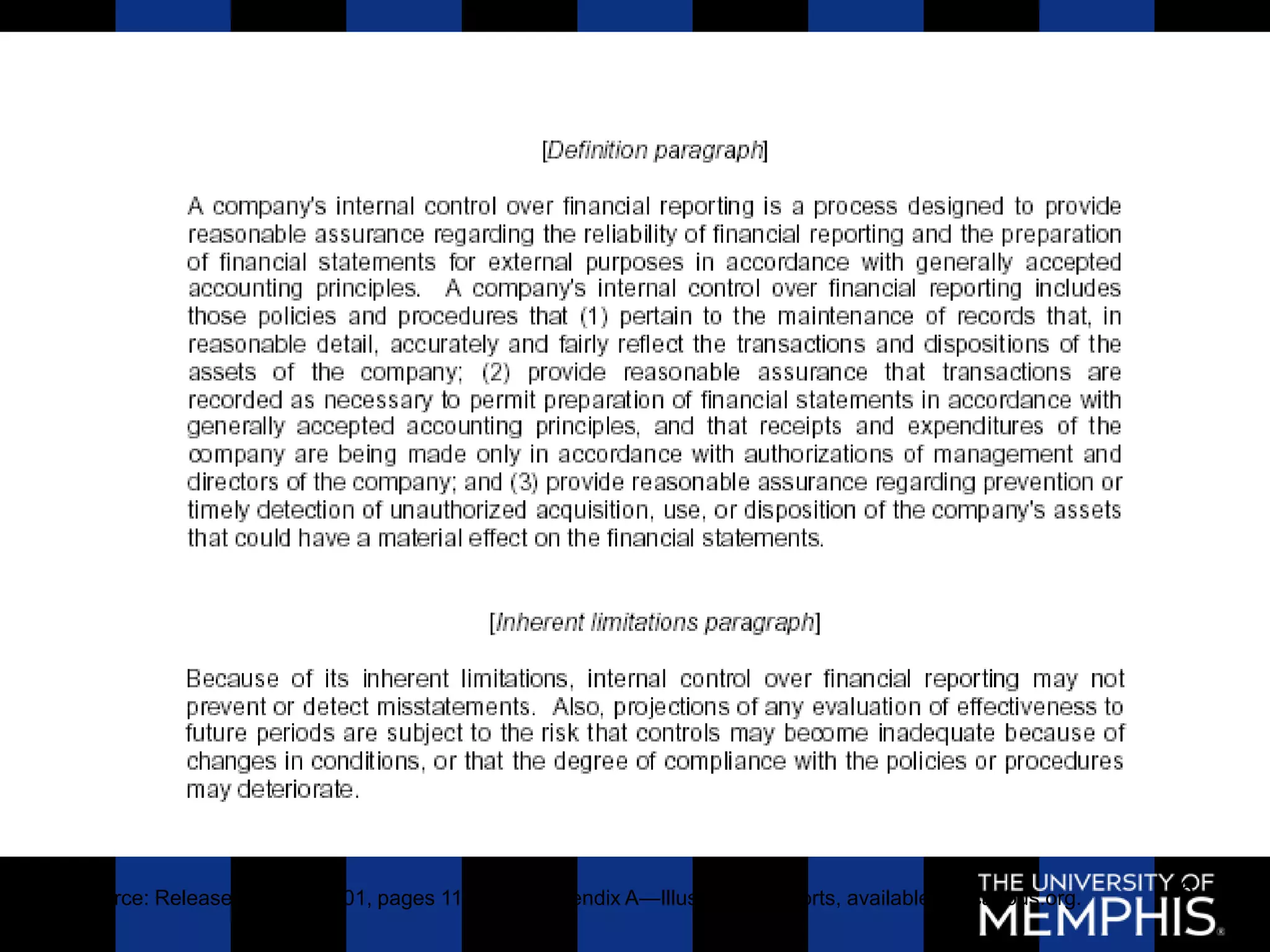Source: Release No. 2004-001, pages 116−137, Appendix A—Illustrative Reports, available at pcaobus.org.   26
 