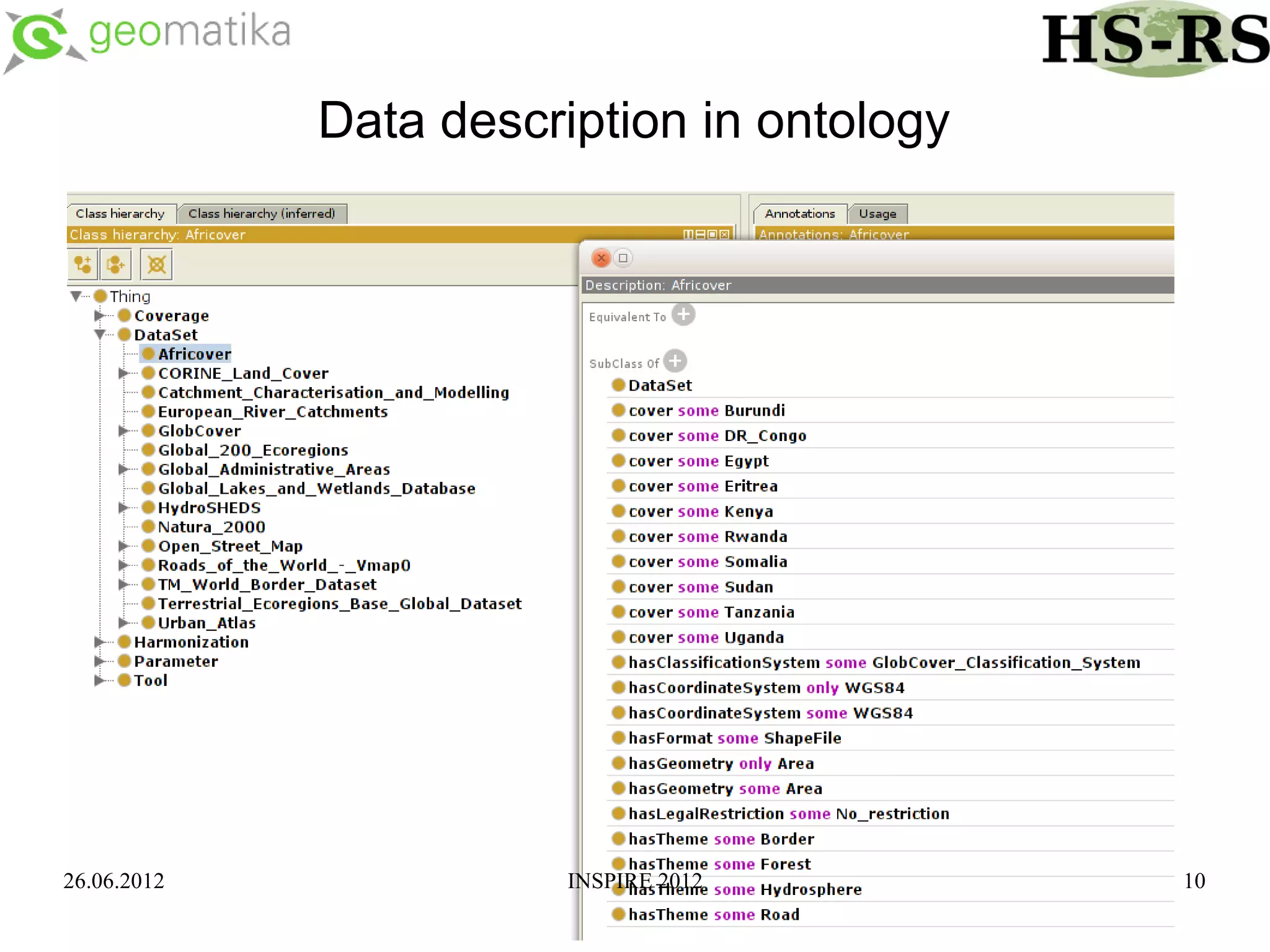 Data description in ontology




26.06.2012              INSPIRE 2012        10
 