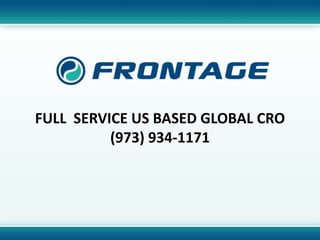 Full  Service US Based global CRO (973) 934-1171 