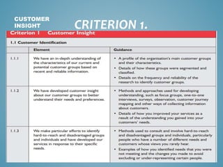 CUSTOMER
INSIGHT CRITERION 1.
 