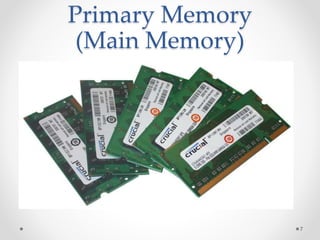 Primary Memory
(Main Memory)
7
 
