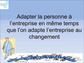 Adapter la personne à
l’entreprise en même temps
que l’on adapte l’entreprise au
changement
 