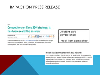 IMPACT ON PRESS RELEASE

Different core
competence
Threat from competitor

 