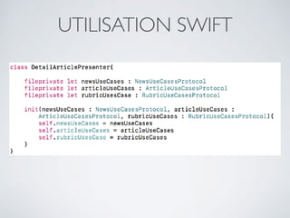 UTILISATION SWIFT
 