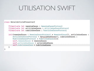 UTILISATION SWIFT
 