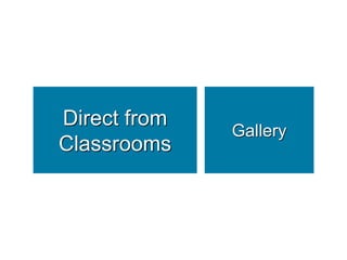 Direct from
              Gallery
Classrooms
 
