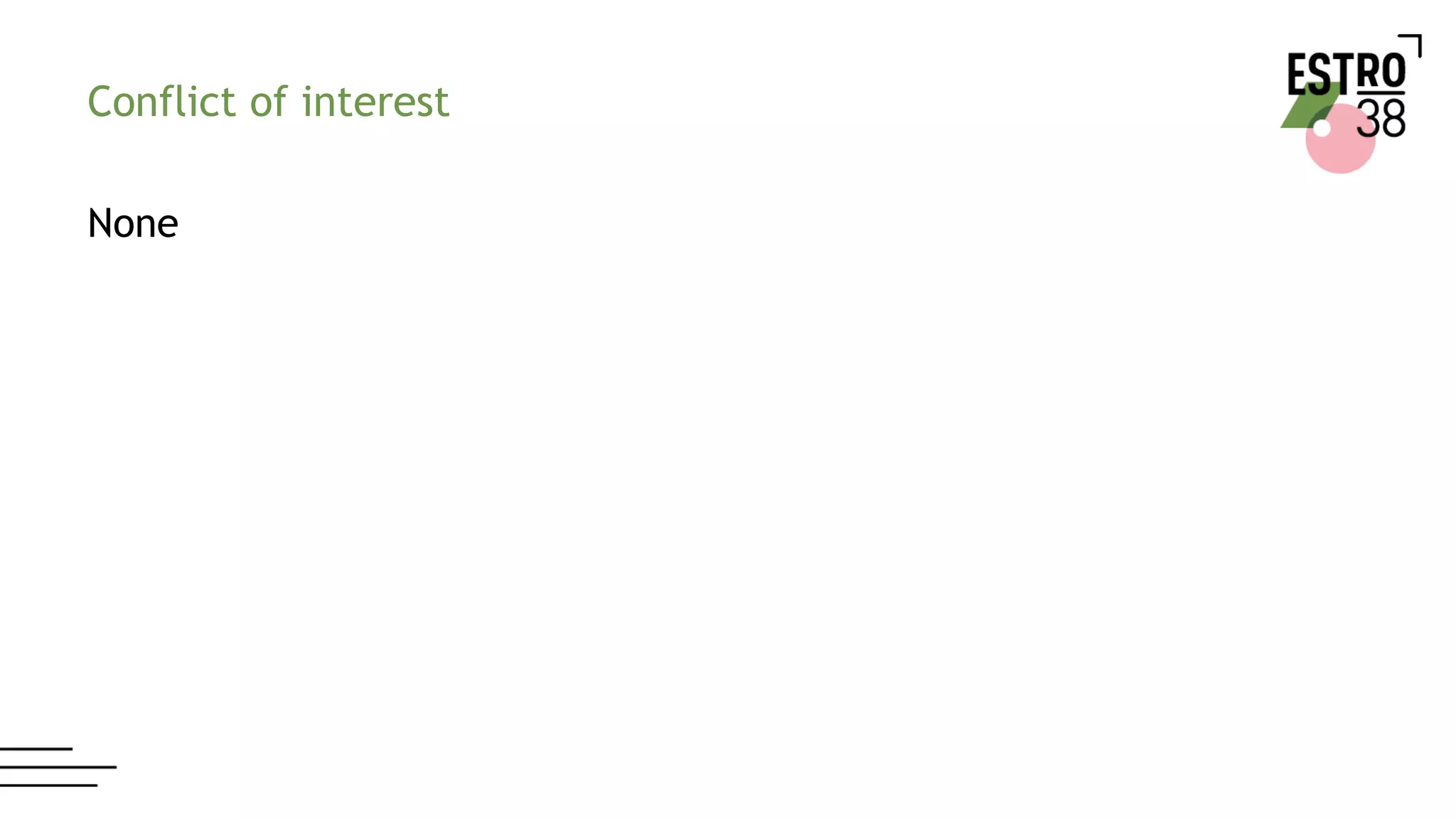 Conflict of interest
None
 