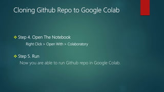 Introduction to using google colab | PPTX