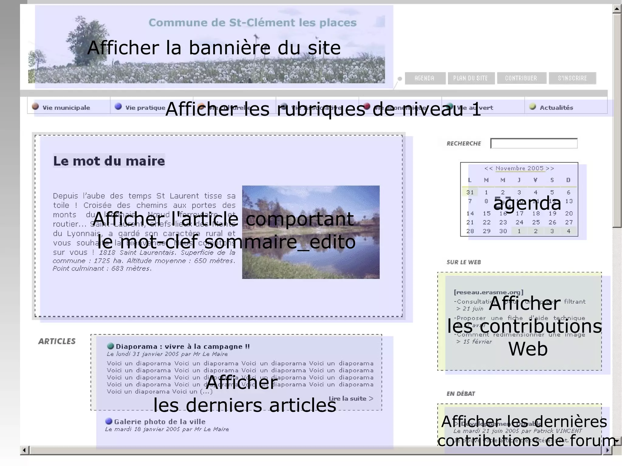 Afficher la bannière du site
Afficher les rubriques de niveau 1
Afficher l'article comportant
le mot-clef sommaire_edito
Afficher
les derniers articles
Afficher
les contributions
Web
Afficher les dernières
contributions de forum
agenda
 