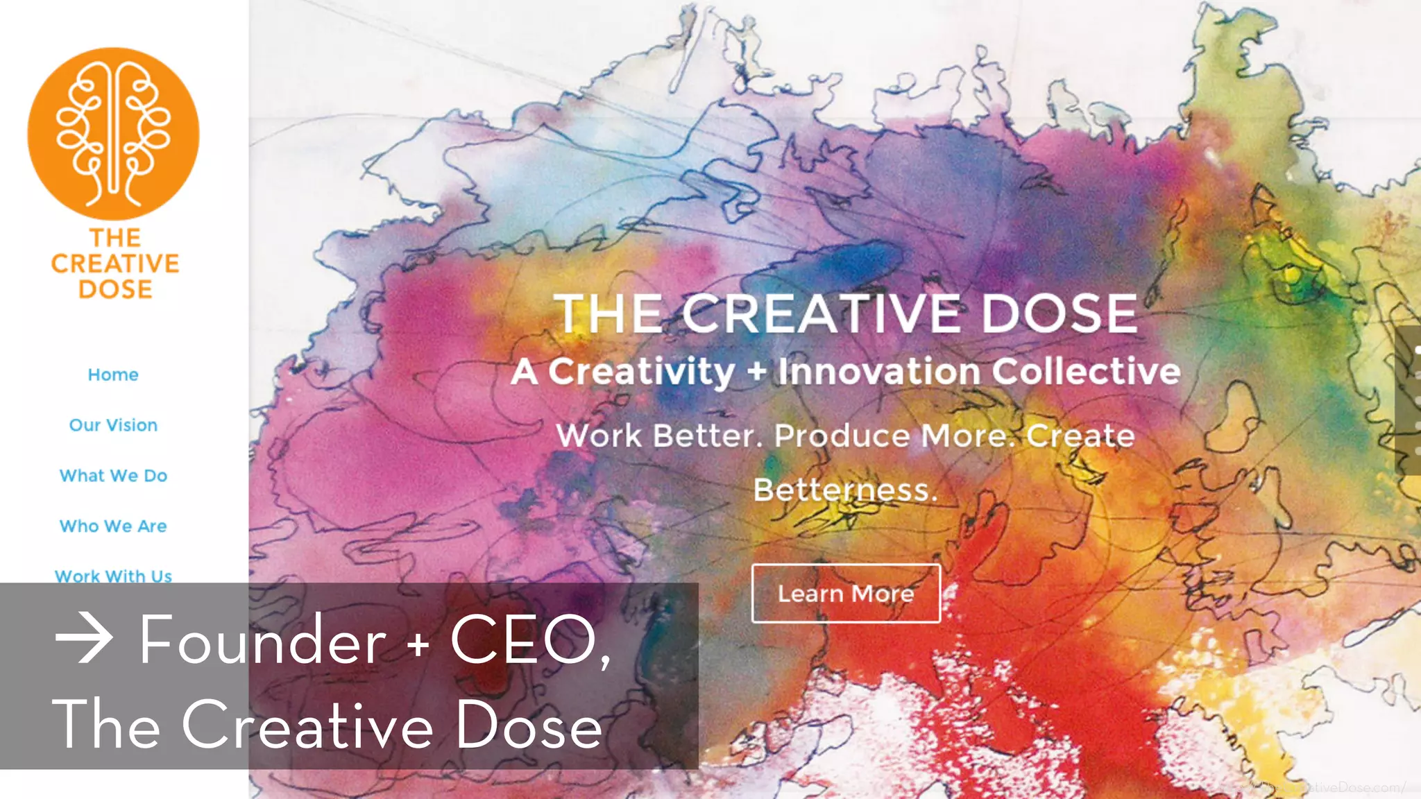 h p://TheCreativeDose.com/
à Founder + CEO,
The Creative Dose
 