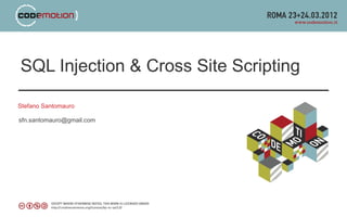 SQL Injection & Cross Site Scripting

Stefano Santomauro

sfn.santomauro@gmail.com
 