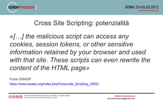 SQL Injection & Cross Site Scripting, by Stefano Santomauro | PPT