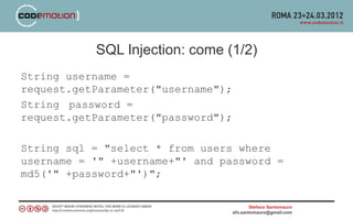 SQL Injection & Cross Site Scripting, by Stefano Santomauro | PPT