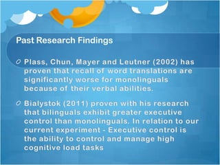 Past Research Findings
 