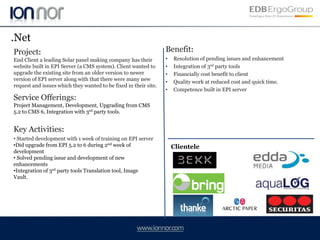Dedicated QA Team of 70+ professionals currently geared to map our processes to CMM –III standards.