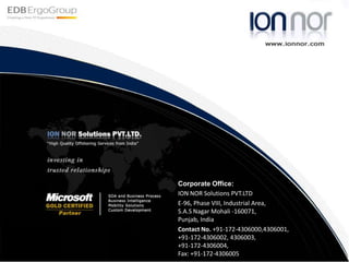 IONNOR is a well established company, always trying to  explore, innovate and improvise further. Adaptability to change is a key driving force for IONNOR.