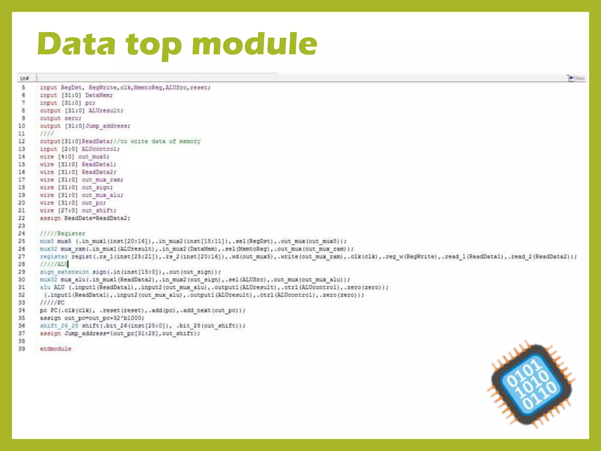 Data top module
 