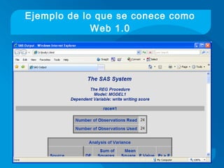 Ejemplo de lo que se conece como
Web 1.0
 
