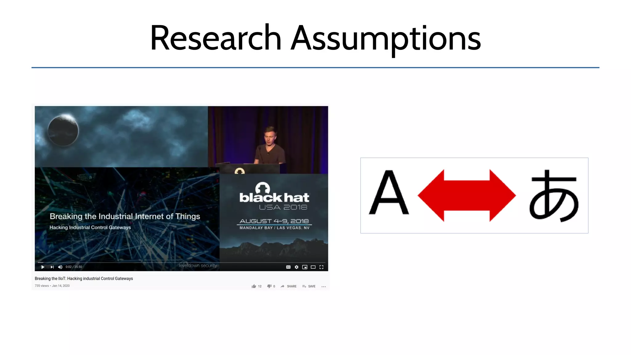 Research Assumptions
 