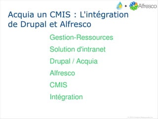 Acquia un CMIS : L'intégration de Drupal et Alfresco Gestion-Ressources 