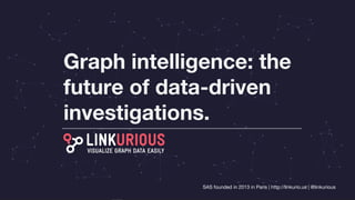 SAS founded in 2013 in Paris | http://linkurio.us | @linkurious
Graph intelligence: the
future of data-driven
investigations.
 