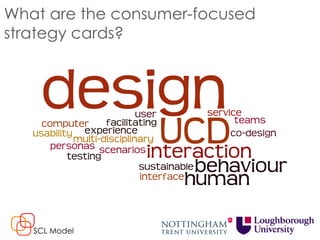 What are the consumer-focused
strategy cards?
SCL Model
 