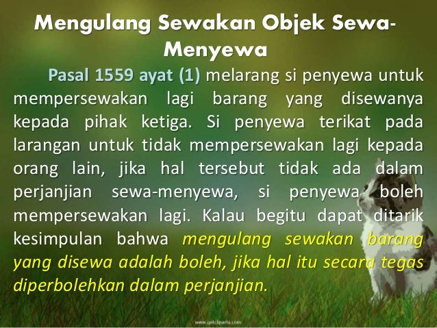 Perjanjian Sewa Menyewa