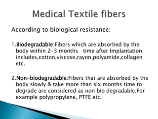 Medical Textiles | PPTX