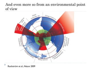 And even more so from an environmental point
of view




 Rockström et al., Nature 2009
 